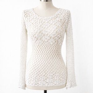 Gorgeous Long Sleeves Crochet Top XS Like New